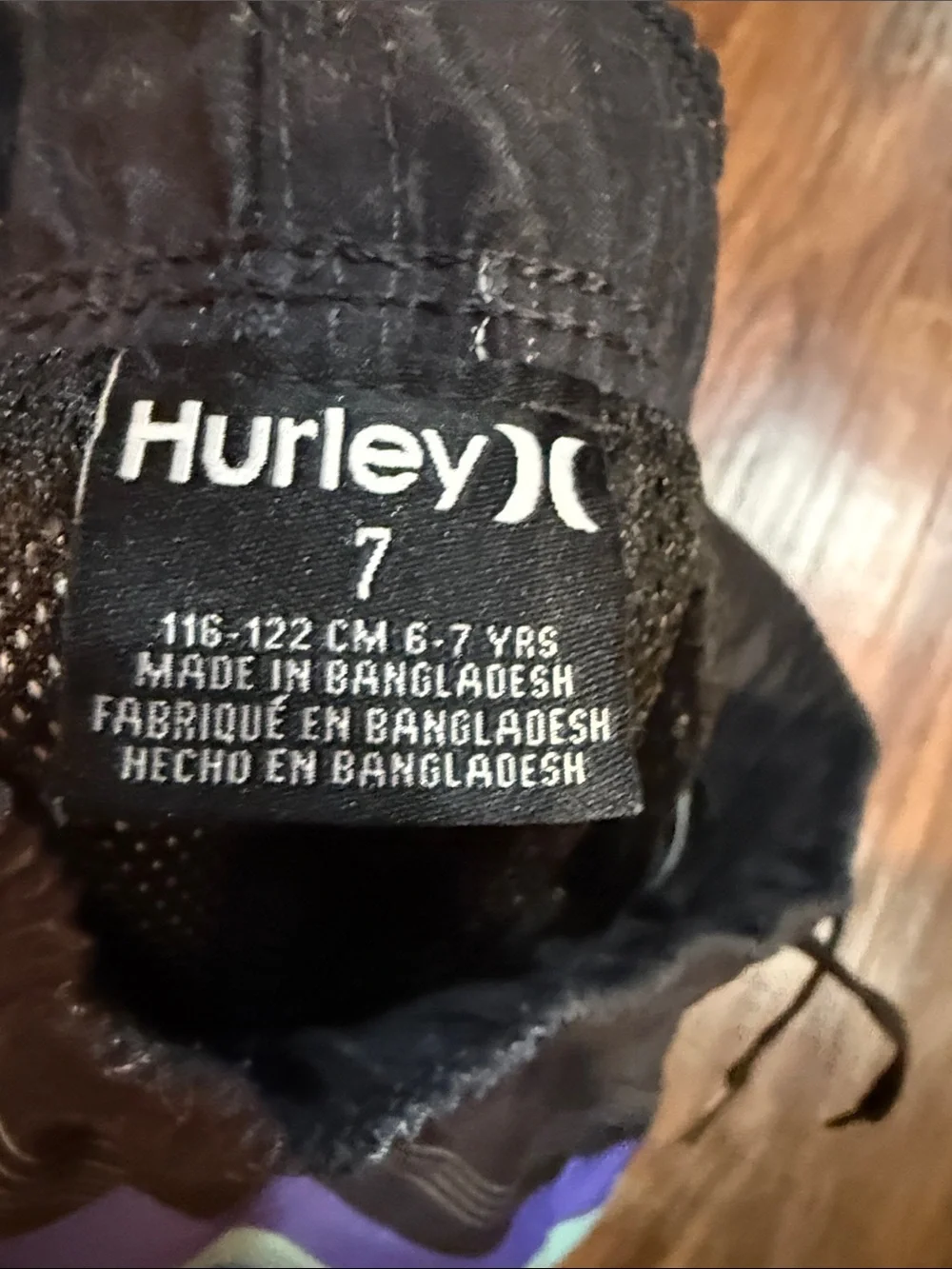 Hurley Black Swim Shorts with Multicolor Waistband